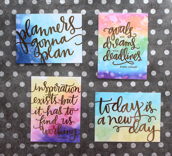 PlanThis DIY Watercolor Foil Planner 3x4 Cards (PDF files)