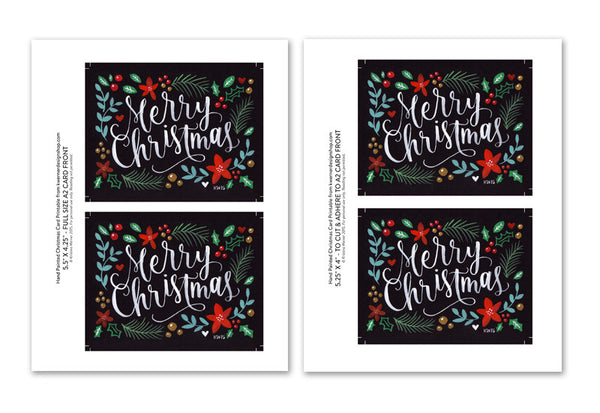 Hand Painted Christmas Card Printable