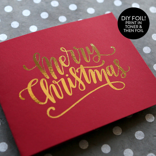 DIY Foil - Merry Christmas A2 Card (Regular No Dots Version)