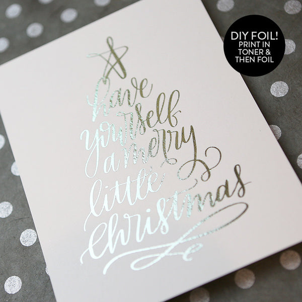 DIY Foil - Merry Little Christmas Tree A2 Card