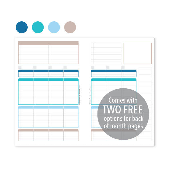 PlanThis Week-on-2-Pages Planner Pages - Ocean Uneven Daily Sections (Half-Letter)